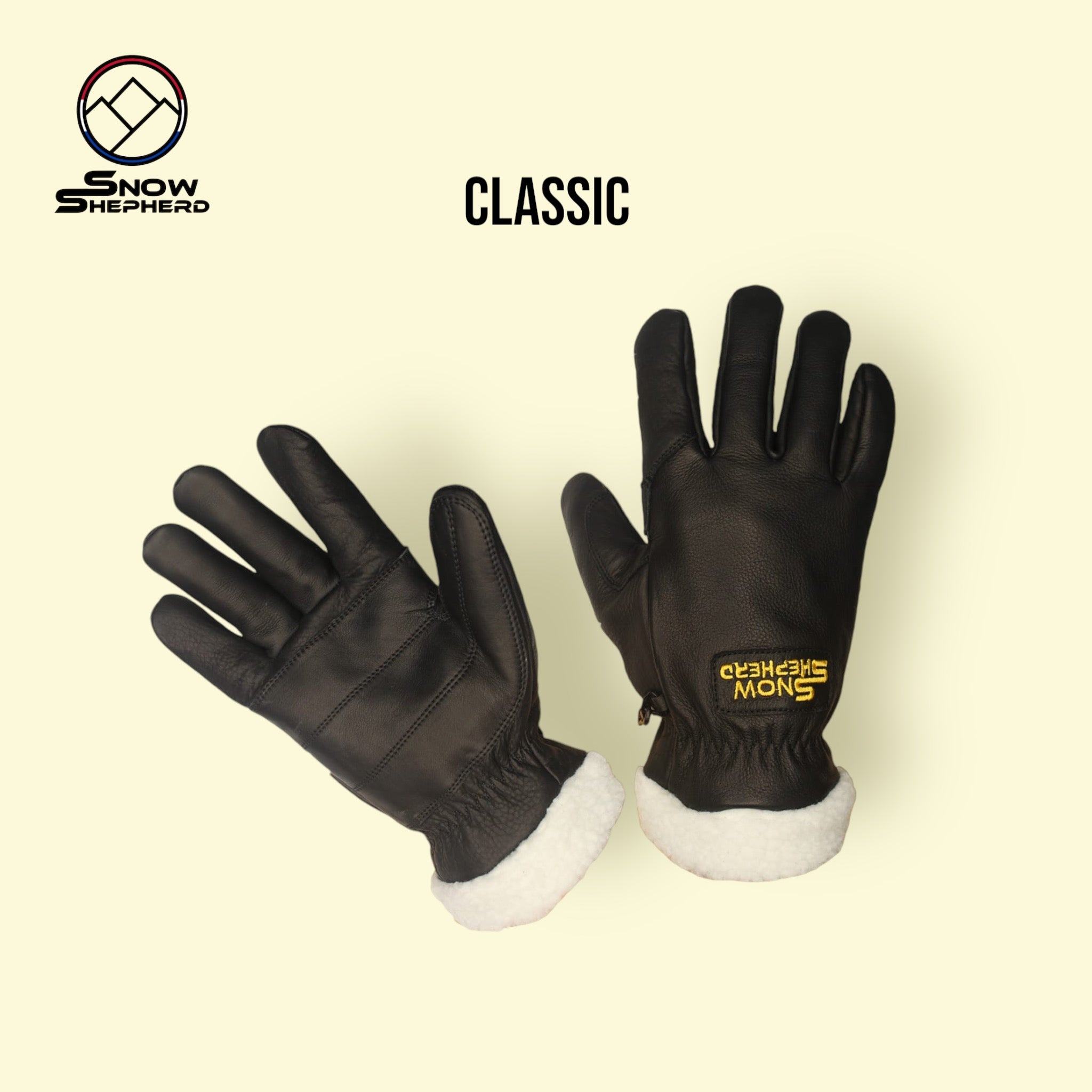 Black leather ski gloves deals